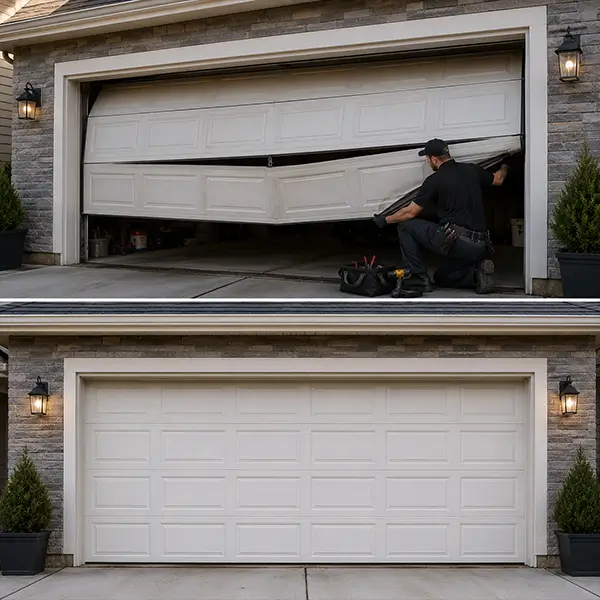Mckinney garage door before and after
