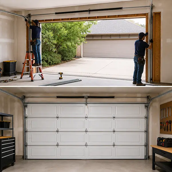 Mckinney garage door Installation before and after