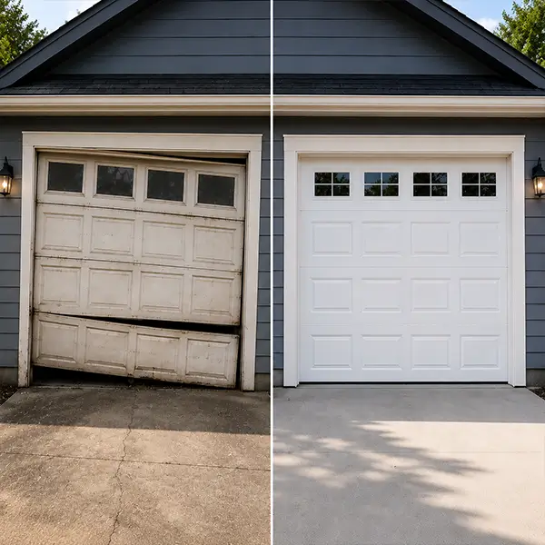 Mckinney garage door before and after